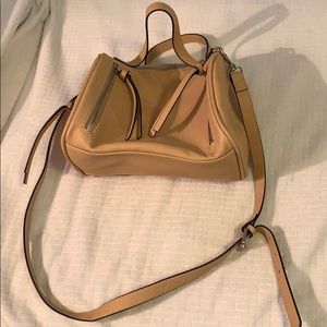 EXPRESS beige vegan leather hand or crossbody bag